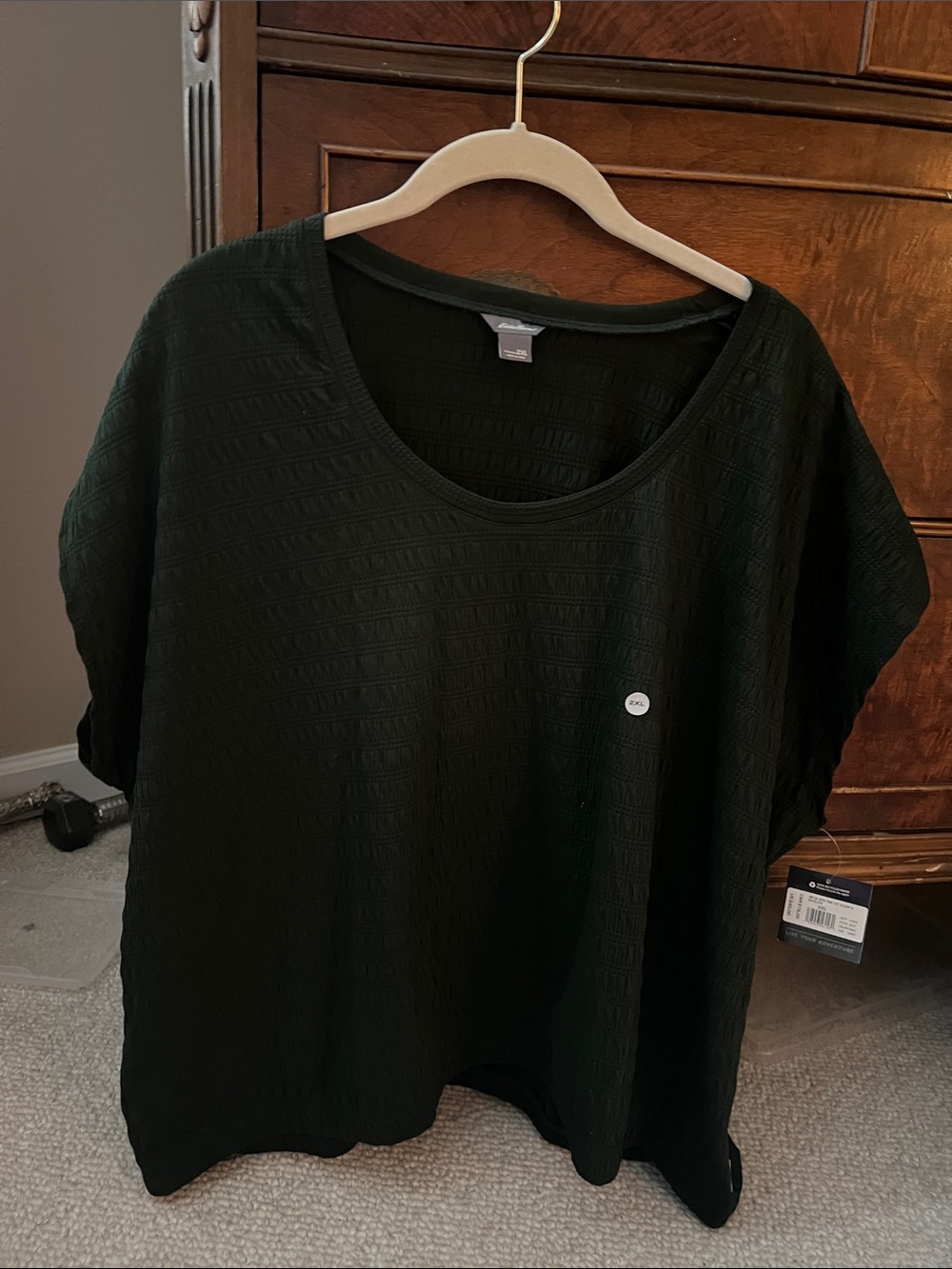 Eddie Bauer Textured Scoop Neck Tunic - Dark Green